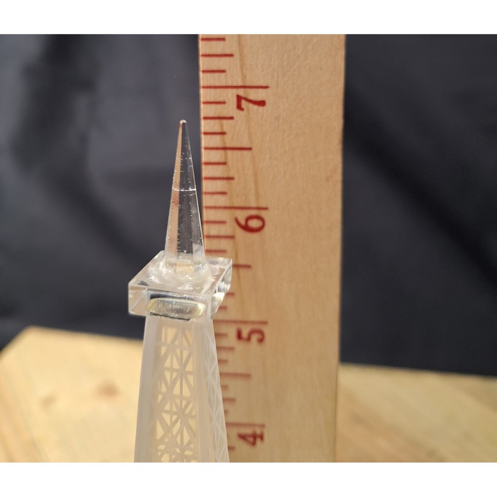 Vintage Crystal Eiffel Tower Desk Clock Quartz Roman Numeral Paris Decor 6.75in - Picture 7 of 7
